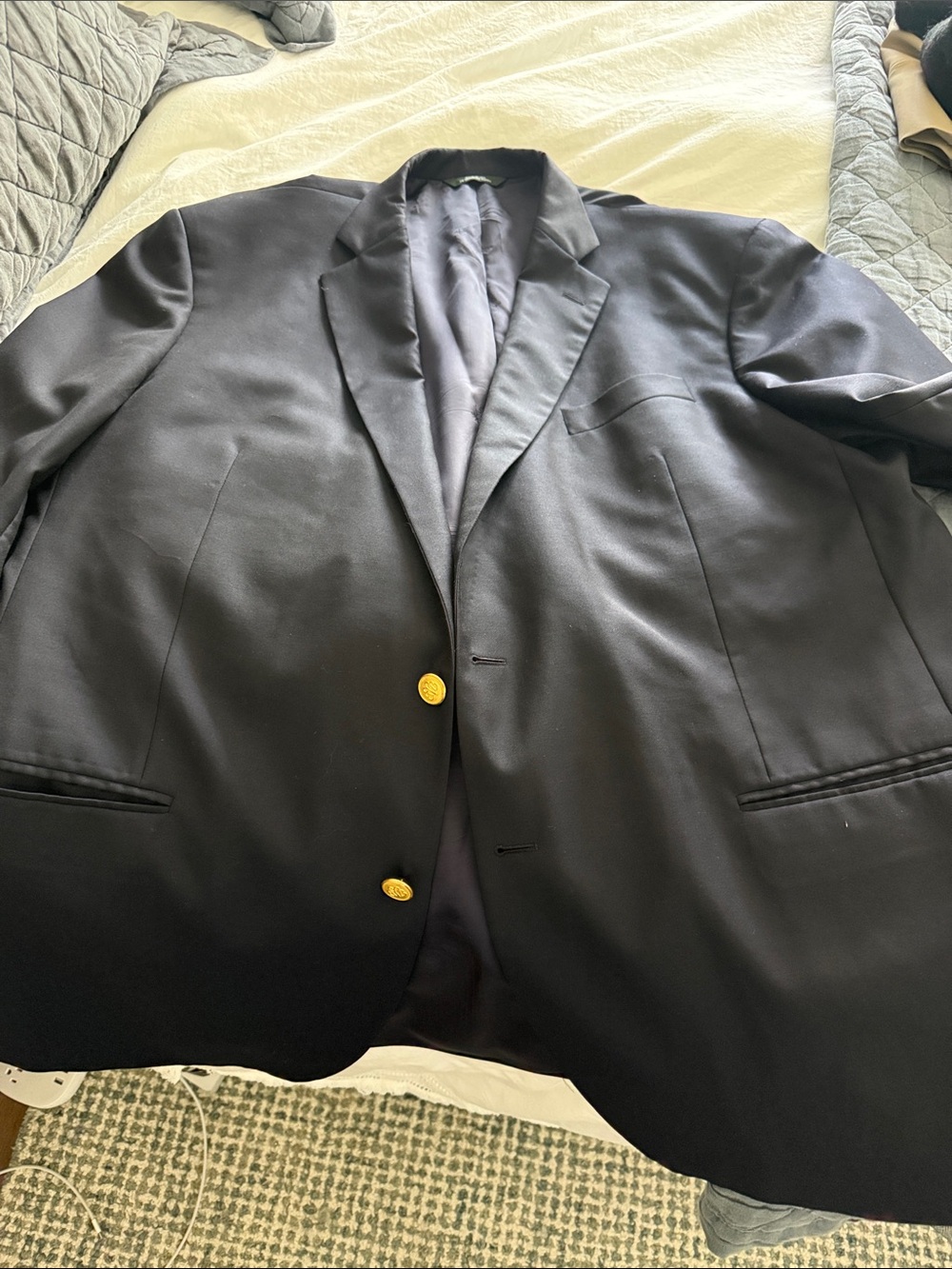 Brooks Brothers Navy Blazer with Gold Buttons